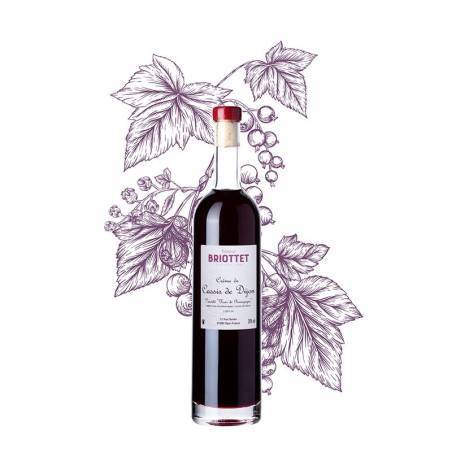 Waxed bottle of Crème de Cassis de Dijon Maison Briottet, liqueur 50% ABV, 70cl