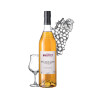 Bouteille de Très Vieux Marc de Bourgogne  Maison Briottet, alcool 43% vol., 70cl, avec deux verres cocktails avec glaçons